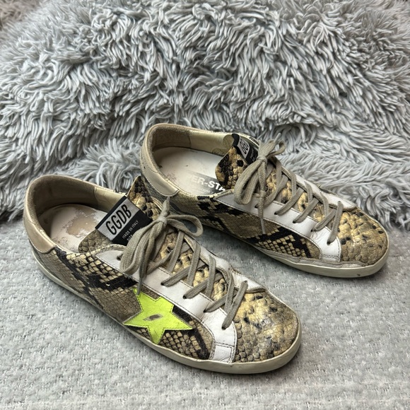 Golden Goose Superstar Sneakers Size 10 Snake Embossed - Picture 15 of 15